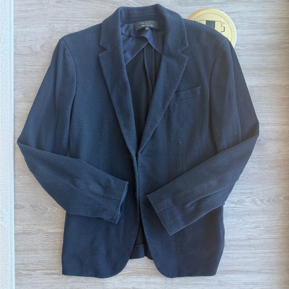Rag & Bone Textured Navy Blazer